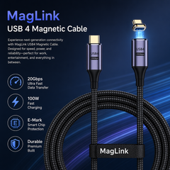 MagLink 100W USB 4 20Gbps Magnetic Charging Cable