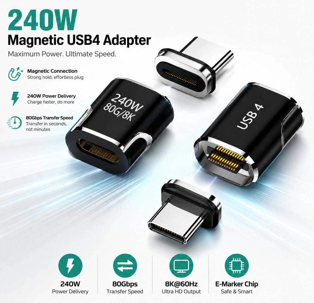 MagLink 240W USB-C Magnetic Adapter