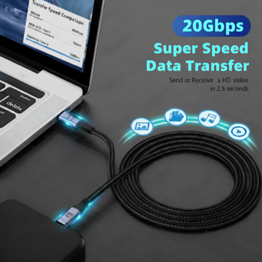 MagLink 100W USB 4 20Gbps Magnetic Charging Cable