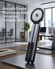 Magnetic Phone Stand 4-in-1 | Foldable Tripod, Selfie Stick & Device Holder
