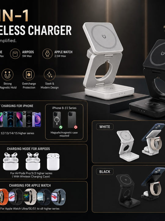 3-in-1 Magnetic Wireless Charger